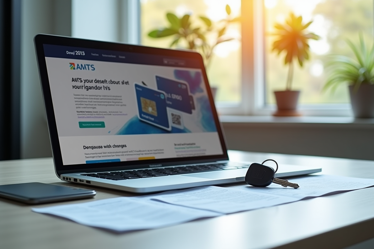 Espace de travail avec ordinateur et documents pour changement d