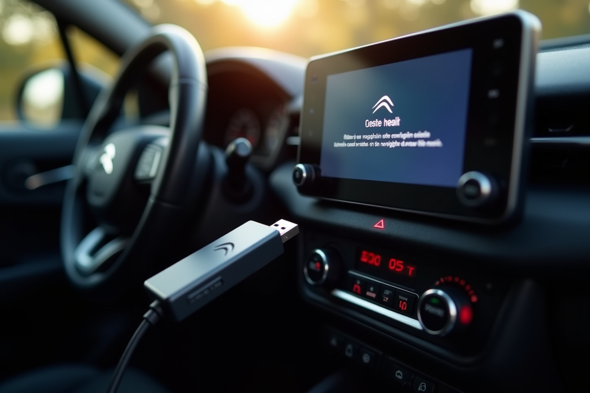 Clé USB insérée dans le système d