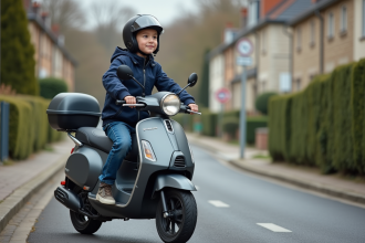 Adolescent en scooter dans une rue française